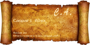 Caspari Alex névjegykártya